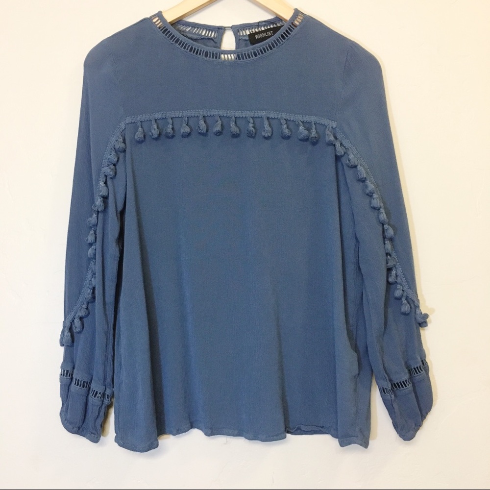 Anthropology Wishlist Long Sleeve Tasseled Top